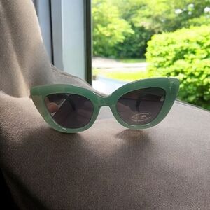 Zara Chic Green Cat-Eye Sunglasses